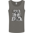Motorbike Wolf Biker Motorcycle Motorbike Mens Vest Tank Top Charcoal