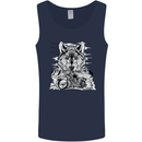 Motorbike Wolf Biker Motorcycle Motorbike Mens Vest Tank Top Navy Blue