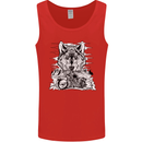 Motorbike Wolf Biker Motorcycle Motorbike Mens Vest Tank Top Red