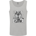 Motorbike Wolf Biker Motorcycle Motorbike Mens Vest Tank Top Sports Grey