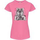 Motorbike Wolf Biker Motorcycle Motorbike Womens Petite Cut T-Shirt Azalea