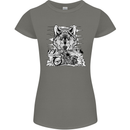 Motorbike Wolf Biker Motorcycle Motorbike Womens Petite Cut T-Shirt Charcoal