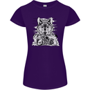 Motorbike Wolf Biker Motorcycle Motorbike Womens Petite Cut T-Shirt Purple