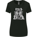 Motorbike Wolf Biker Motorcycle Motorbike Womens Wider Cut T-Shirt Black