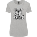 Motorbike Wolf Biker Motorcycle Motorbike Womens Wider Cut T-Shirt Sports Grey