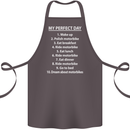 Motorbikes My Perfect Day Biker Motorcycle Cotton Apron 100% Organic Dark Grey