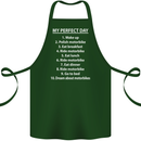 Motorbikes My Perfect Day Biker Motorcycle Cotton Apron 100% Organic Forest Green