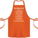 Motorbikes My Perfect Day Biker Motorcycle Cotton Apron 100% Organic Orange