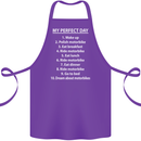 Motorbikes My Perfect Day Biker Motorcycle Cotton Apron 100% Organic Purple