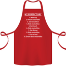 Motorbikes My Perfect Day Biker Motorcycle Cotton Apron 100% Organic Red