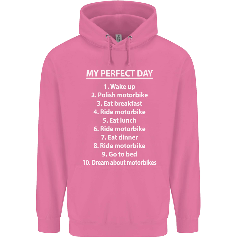 Motorbikes My Perfect Day Biker Motorcycle Mens 80% Cotton Hoodie Azelea