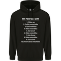 Motorbikes My Perfect Day Biker Motorcycle Mens 80% Cotton Hoodie Black