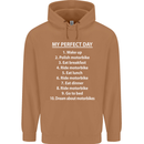Motorbikes My Perfect Day Biker Motorcycle Mens 80% Cotton Hoodie Caramel Latte