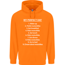 Motorbikes My Perfect Day Biker Motorcycle Mens 80% Cotton Hoodie Orange