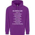 Motorbikes My Perfect Day Biker Motorcycle Mens 80% Cotton Hoodie Purple