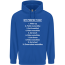 Motorbikes My Perfect Day Biker Motorcycle Mens 80% Cotton Hoodie Royal Blue