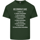Motorbikes My Perfect Day Biker Motorcycle Mens Cotton T-Shirt Tee Top Forest Green