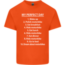 Motorbikes My Perfect Day Biker Motorcycle Mens Cotton T-Shirt Tee Top Orange