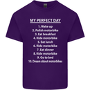 Motorbikes My Perfect Day Biker Motorcycle Mens Cotton T-Shirt Tee Top Purple