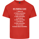 Motorbikes My Perfect Day Biker Motorcycle Mens Cotton T-Shirt Tee Top Red