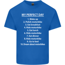 Motorbikes My Perfect Day Biker Motorcycle Mens Cotton T-Shirt Tee Top Royal Blue