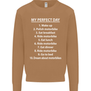 Motorbikes My Perfect Day Biker Motorcycle Mens Sweatshirt Jumper Caramel Latte