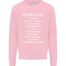 Motorbikes My Perfect Day Biker Motorcycle Mens Sweatshirt Jumper Light Pink