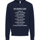 Motorbikes My Perfect Day Biker Motorcycle Mens Sweatshirt Jumper Navy Blue
