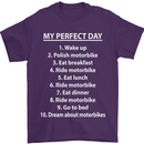Motorbikes My Perfect Day Biker Motorcycle Mens T-Shirt Cotton Gildan Purple