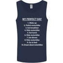 Motorbikes My Perfect Day Biker Motorcycle Mens Vest Tank Top Navy Blue