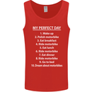 Motorbikes My Perfect Day Biker Motorcycle Mens Vest Tank Top Red