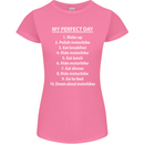 Motorbikes My Perfect Day Biker Motorcycle Womens Petite Cut T-Shirt Azalea