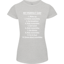 Motorbikes My Perfect Day Biker Motorcycle Womens Petite Cut T-Shirt Sports Grey