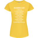 Motorbikes My Perfect Day Biker Motorcycle Womens Petite Cut T-Shirt Yellow
