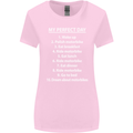 Motorbikes My Perfect Day Biker Motorcycle Womens Wider Cut T-Shirt Light Pink