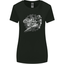 Motorcross Jump Dirt Bike MotoX Motosports Womens Wider Cut T-Shirt Black