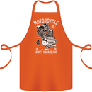 Motorcycle Dirty Garage Motorcycle Biker Cotton Apron 100% Organic Orange