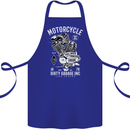 Motorcycle Dirty Garage Motorcycle Biker Cotton Apron 100% Organic Royal Blue
