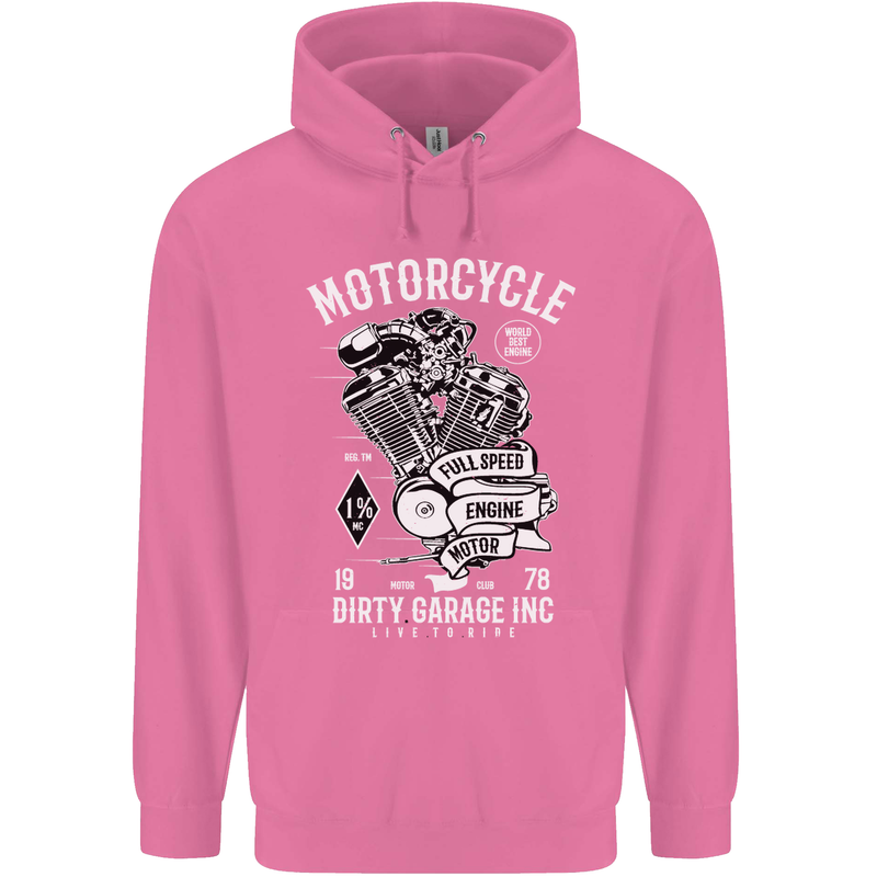 Motorcycle Dirty Garage Motorcycle Biker Mens 80% Cotton Hoodie Azelea