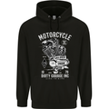 Motorcycle Dirty Garage Motorcycle Biker Mens 80% Cotton Hoodie Black