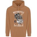 Motorcycle Dirty Garage Motorcycle Biker Mens 80% Cotton Hoodie Caramel Latte
