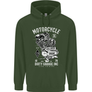 Motorcycle Dirty Garage Motorcycle Biker Mens 80% Cotton Hoodie Forest Green