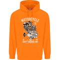 Motorcycle Dirty Garage Motorcycle Biker Mens 80% Cotton Hoodie Orange