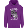 Motorcycle Dirty Garage Motorcycle Biker Mens 80% Cotton Hoodie Purple