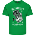 Motorcycle Dirty Garage Motorcycle Biker Mens Cotton T-Shirt Tee Top Irish Green