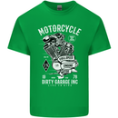Motorcycle Dirty Garage Motorcycle Biker Mens Cotton T-Shirt Tee Top Irish Green