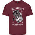 Motorcycle Dirty Garage Motorcycle Biker Mens Cotton T-Shirt Tee Top Maroon