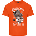 Motorcycle Dirty Garage Motorcycle Biker Mens Cotton T-Shirt Tee Top Orange
