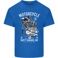 Motorcycle Dirty Garage Motorcycle Biker Mens Cotton T-Shirt Tee Top Royal Blue