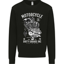 Motorcycle Dirty Garage Motorcycle Biker Mens Sweatshirt Jumper Black